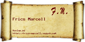 Frics Marcell névjegykártya